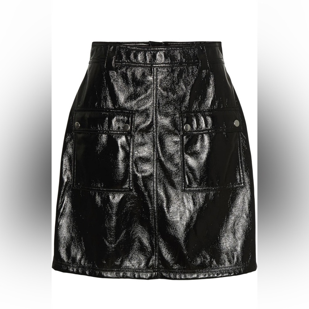 Noisy May Kaya Patch Pocket Faux Leather Miniskirt